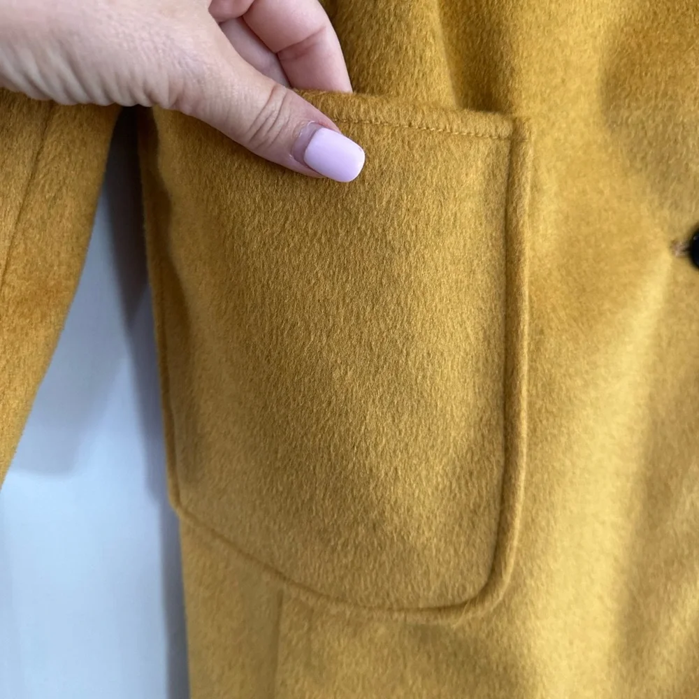 Old Navy Mustard Single-Breasted Trench Peacoat Coat